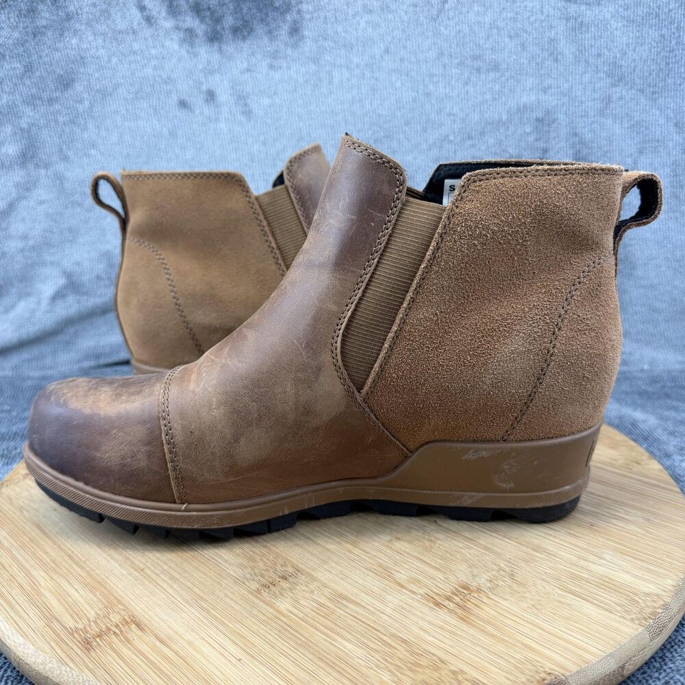 Sorel Boots Womens Size 9 Brown Joan Of Arctic Wedge Chelsea Leather NL3816-242 - Picture 6 of 10